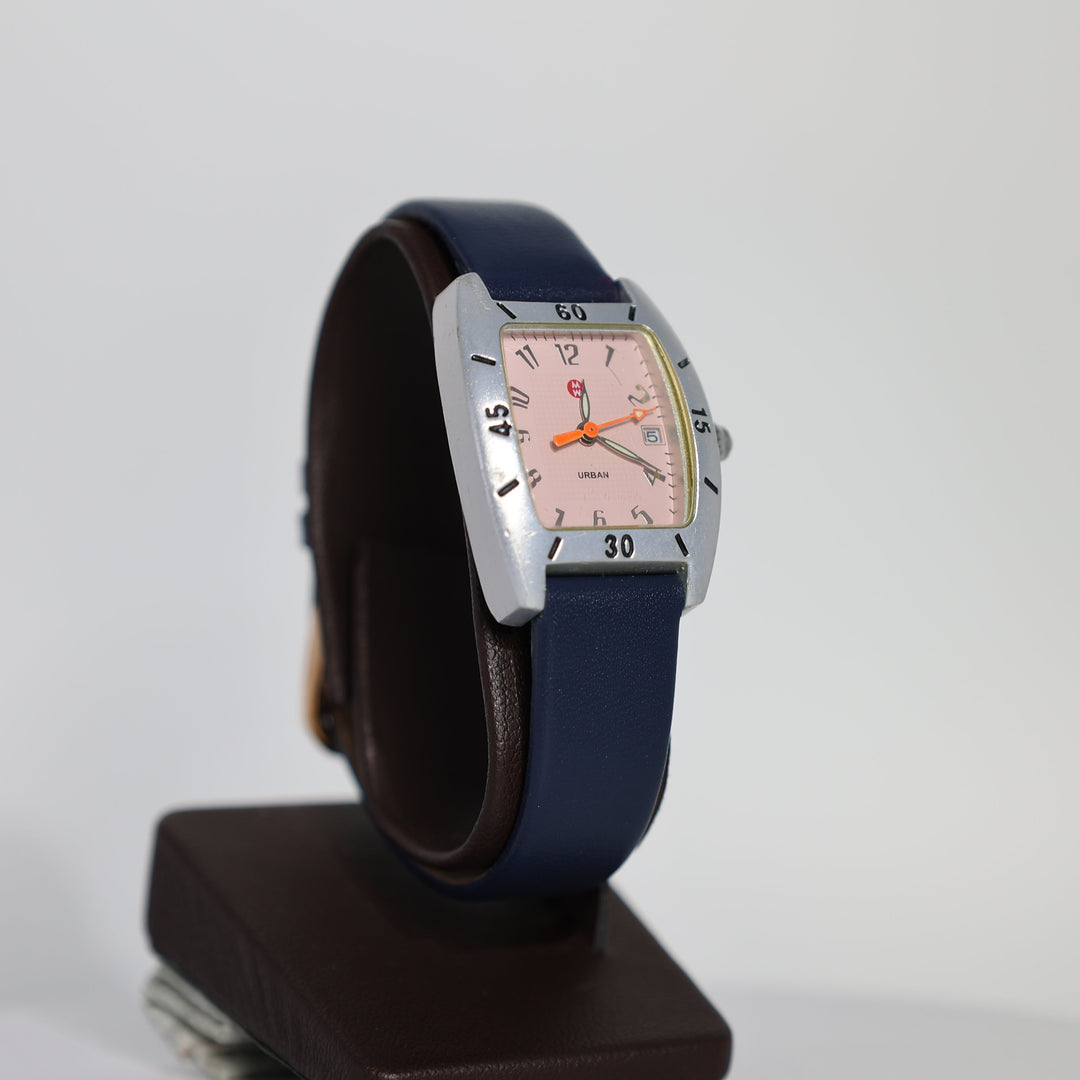 Michele Urban Mini Aluminum Watch Pastel Pink And Navy Blue