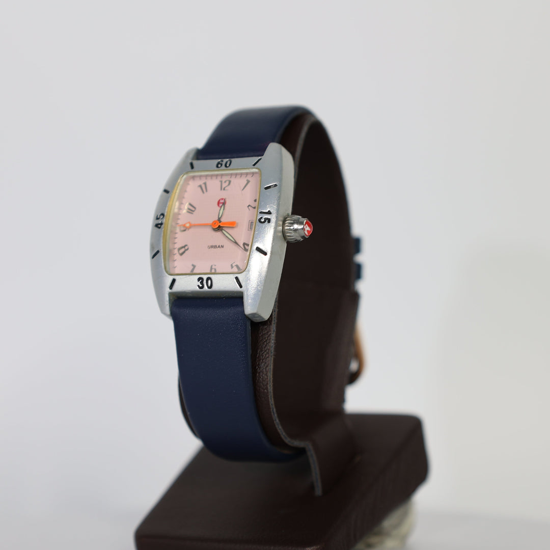 Michele Urban Mini Aluminum Watch Pastel Pink And Navy Blue
