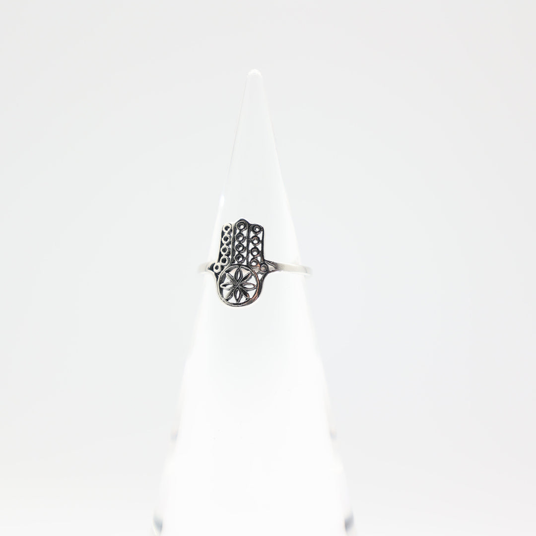 925 Sterling Silver Siam Hand Band Ring Size Six Point Five