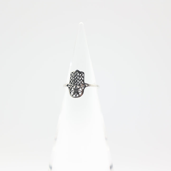 925 Sterling Silver Siam Hand Band Ring Size Six Point Five