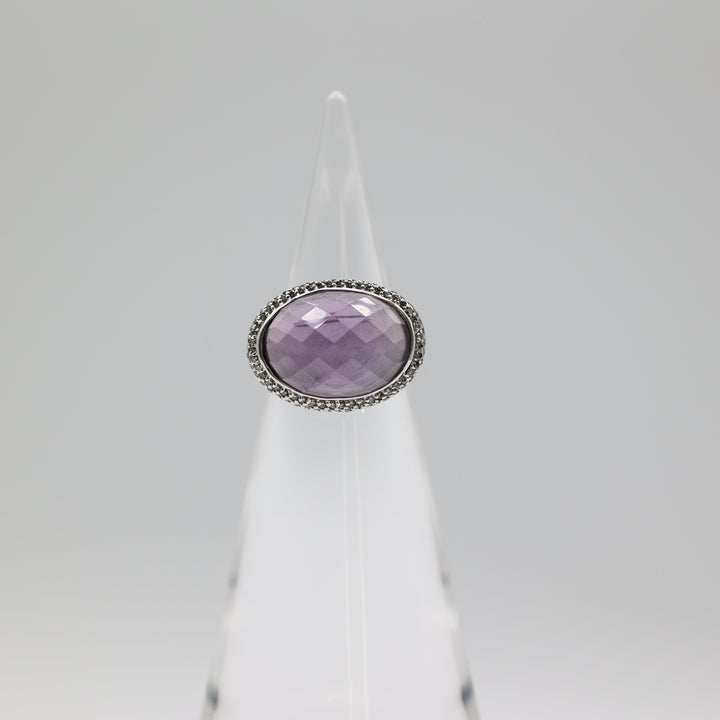 David Yurman Albion Amethyst Diamond Ring Size 7