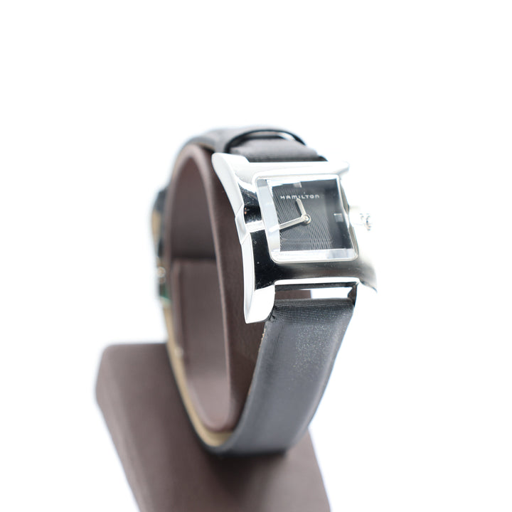 Hamilton 000211 Black Dial Wristwatch with Black Genuine Leather Band