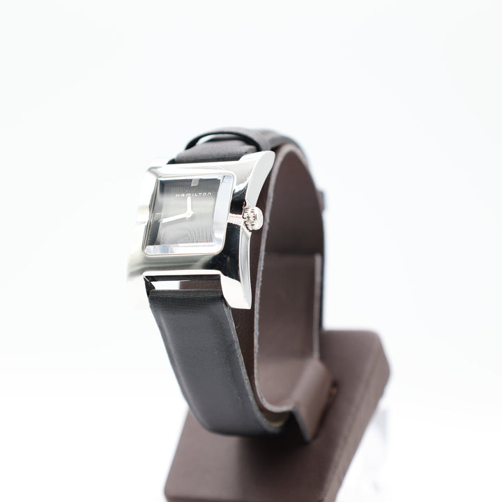 Hamilton 000211 Black Dial Wristwatch with Black Genuine Leather Band