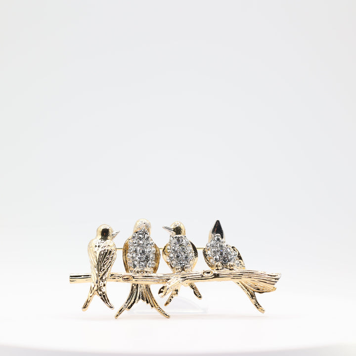 Joan Rivers Four Birds on a Branch Pin
