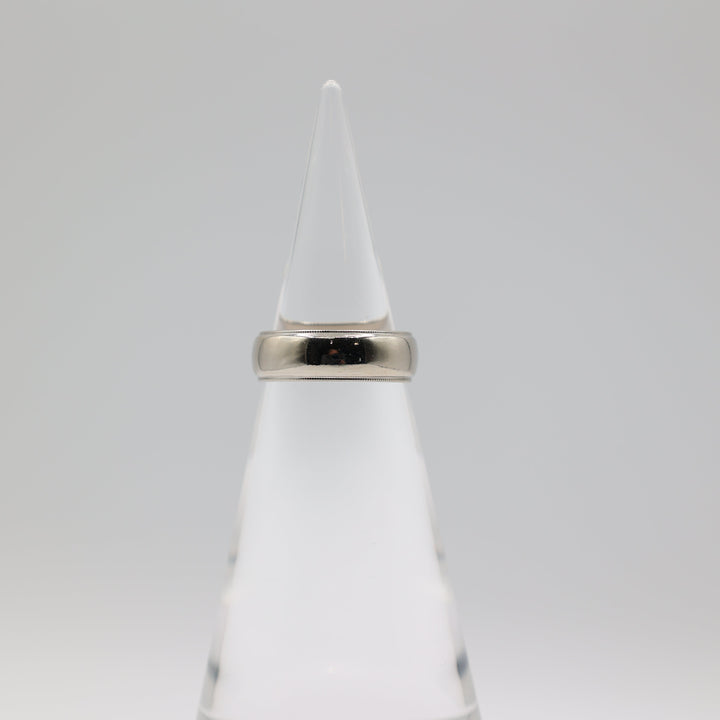 14K White Gold 7mm Band Ring Size 8.75 Polished Finish