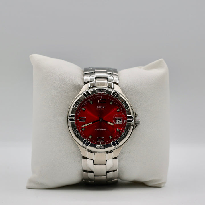 Vintage Guess Red Dial Waterpro Watch