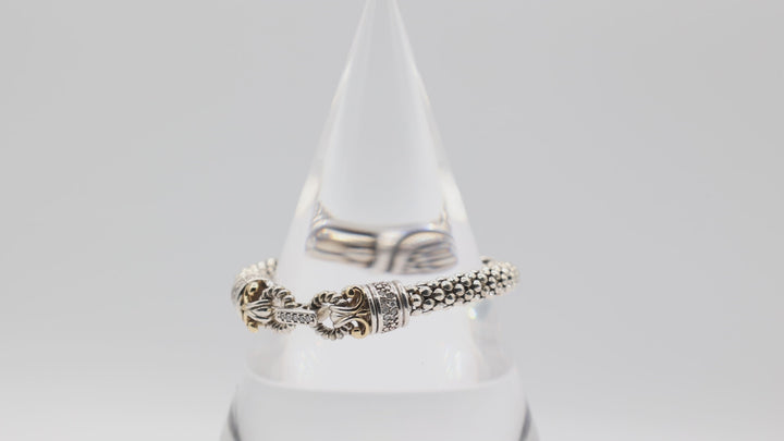 Effy D'oro 14K Gold & 925 Sterling Diamond Popcorn Bracelet