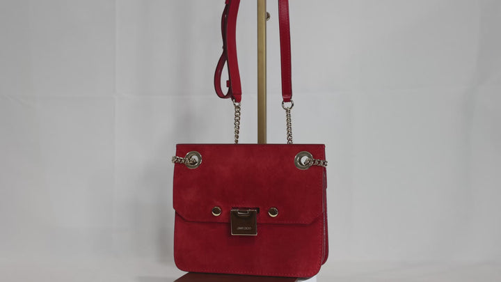 Jimmy Choo Suede Rebel Red Crossbody Bag