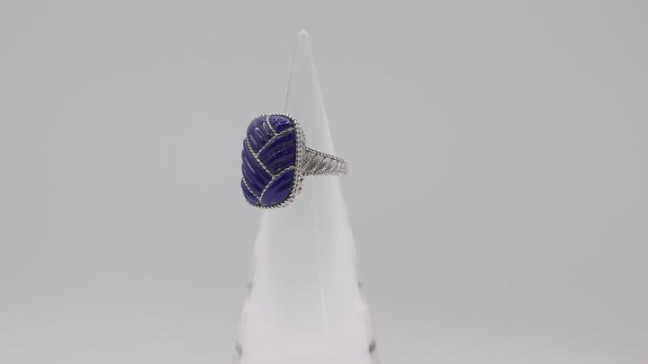 Judith Ripka 925 Sterling Silver Blue Lapis Ring Size 6.75