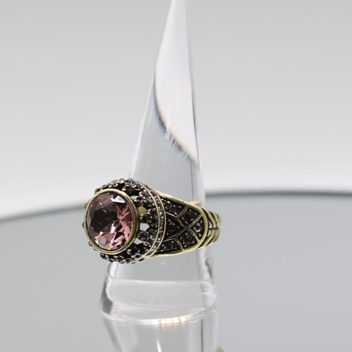 Brass Heidi Daus Rhinestone and Crystal Ring - Size 11