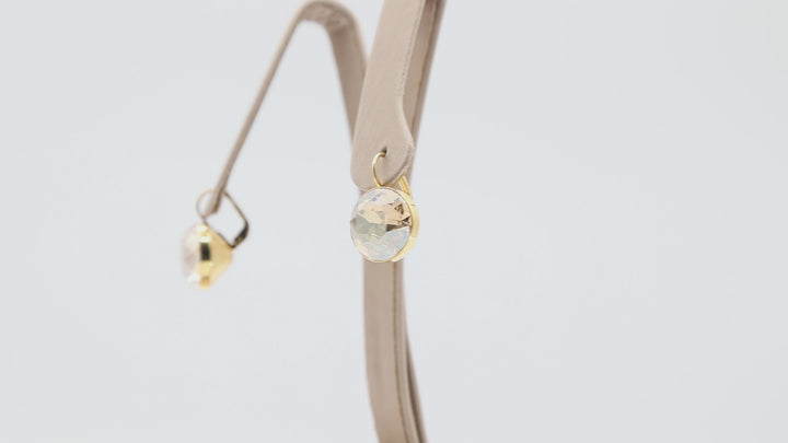 Swarovski Gold Toned Citrine Leverback Earrings 1.5mm