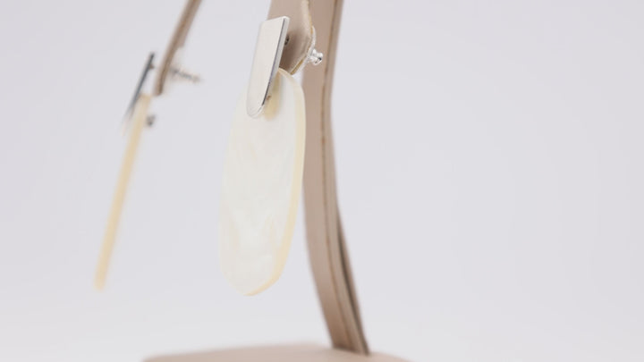 Kendra Scott White and Silver Argon Dangle Earrings