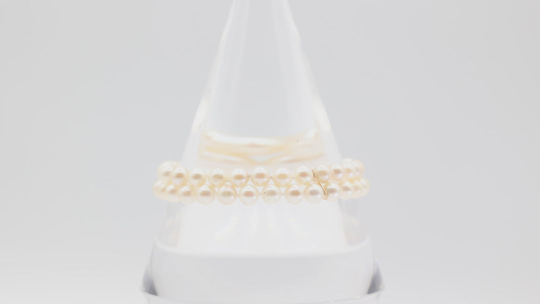 14k Yellow Gold Freshwater Cultured Pearl Dual Strand Bracelet