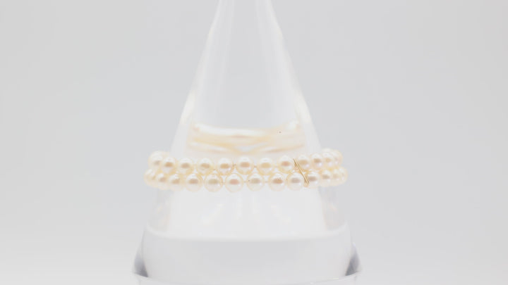 14k Yellow Gold Freshwater Cultured Pearl Dual Strand Bracelet