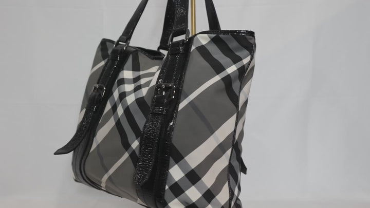 Authentic Burberry Women's Gray Black Handbag
