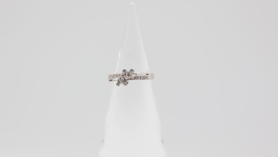 925 Sterling Silver Double Mickey Mouse Disney Ring Size 6.5