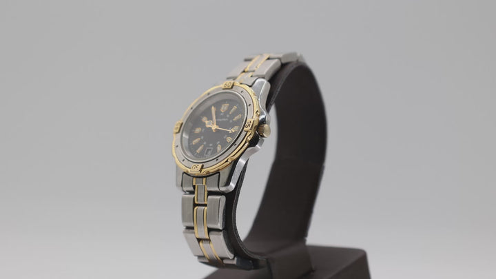 Hamilton Vintage Stainless Steel Two Tone Swiss Quartz Black Dial Watch