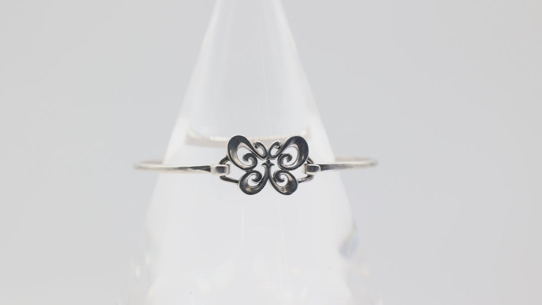 James Avery 925 Sterling Silver Butterfly Hook On Bangle Bracelet