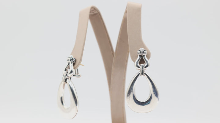 Lagos Caviar 925 Silver Door Knocker Style Dangle Earrings