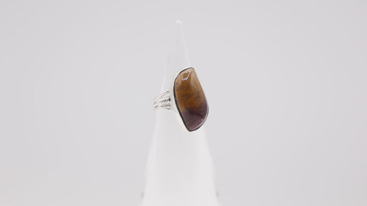 925 Sterling Silver Mookaite Jasper Ring Size 3.75 Unique