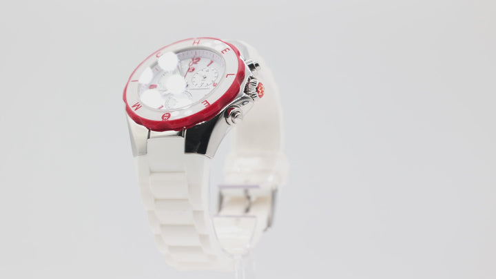 Michele Stainless Steel and Silicone Tahitian Jelly Bean Watch
