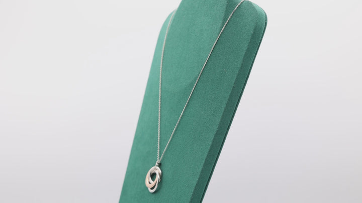 Tiffany & Co. 925 Silver & 1837 Metal Triple Interlocking Circles Necklace. - 17 in.