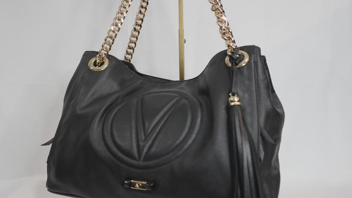 Valentino Black Leather Tote Bag
