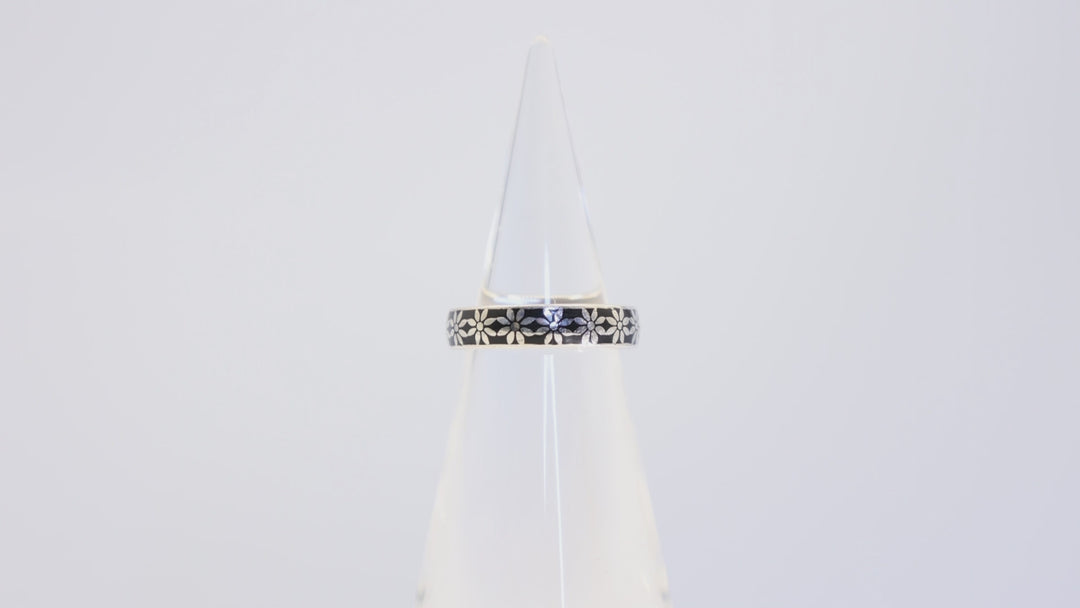 925 Sterling Silver Gabriel & Co. Floral Enamel Ring Size 6.75