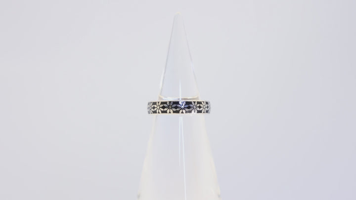925 Sterling Silver Gabriel & Co. Floral Enamel Ring Size 6.75