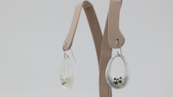 Alexis Bittar Crystal Open Dangle Earrings Gold Tone