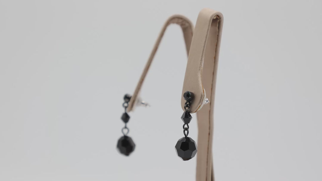 Givenchy Black Crystal Beaded Necklace And Earrings Set