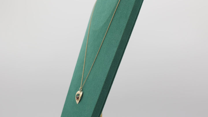 14k Yellow Gold 20 Inch Chain with Heart Pendant and Garnet Stone Diamond Accent Necklace