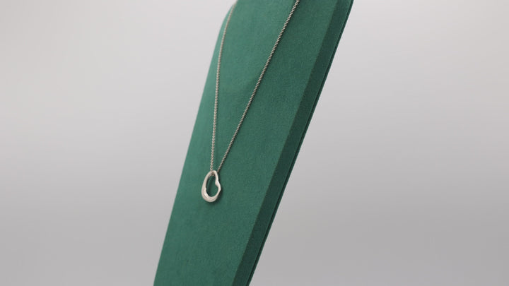 Tiffany and Co Elsa Peretti 22mm Open Heart Pendant Necklace