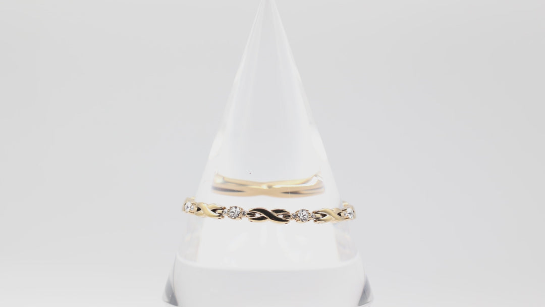 Miscellaneous Anne Klein Gold Toned "X" and White Crystal Bracelet - 6.5 inches