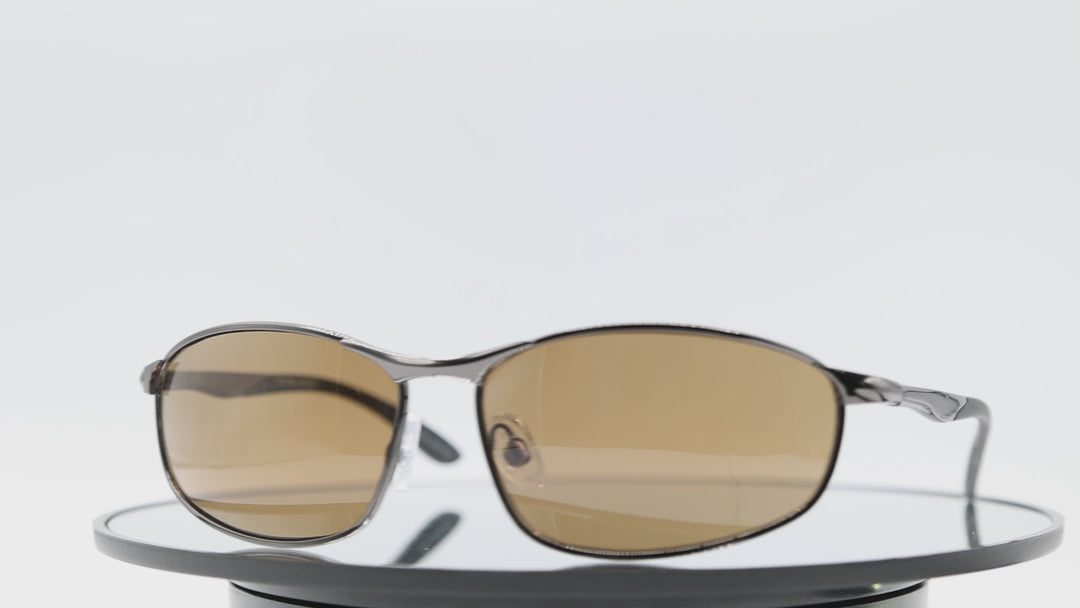 Foster Grant DG1212 Brown/Black Oval Men's Sunglasses