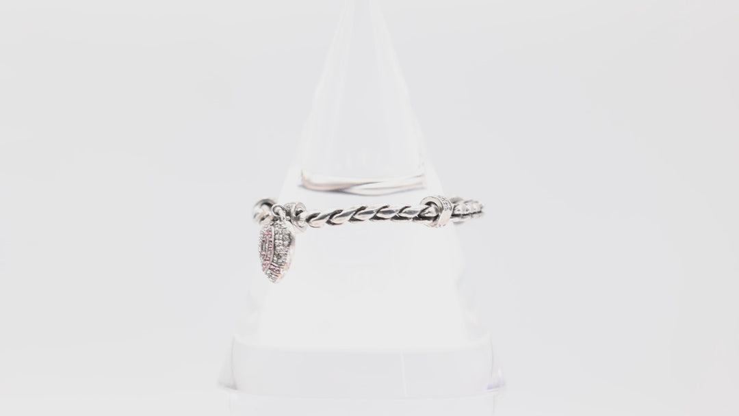 Brighten 925 Silver Breast Cancer Awareness Bracelet