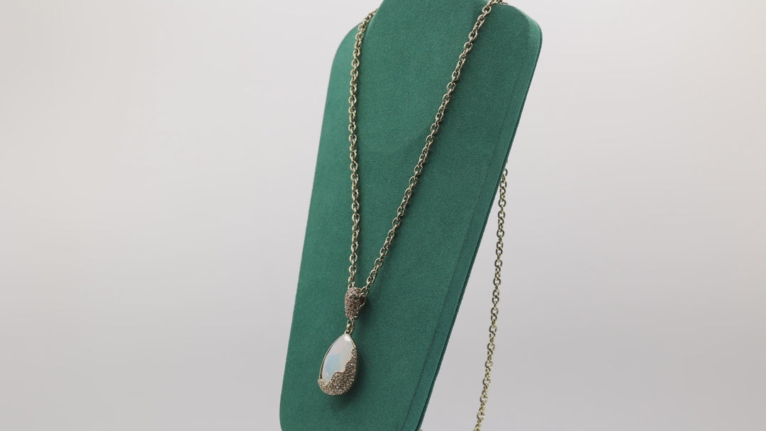 Heidi Daus Gold Tear Drop Rhinestone Necklace