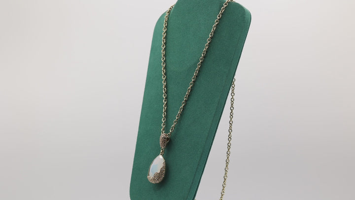 Heidi Daus Gold Tear Drop Rhinestone Necklace