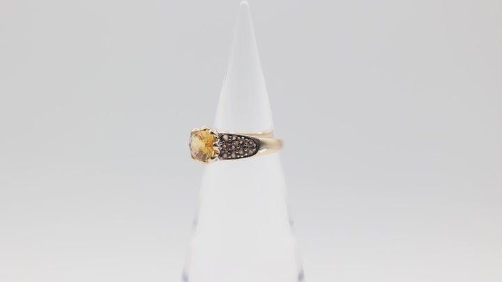 14k Yellow Gold Ring with Large Citrine Stone Size 10
