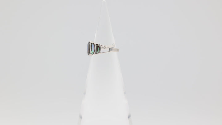 925 Sterling Silver Abalone Ring Size 6