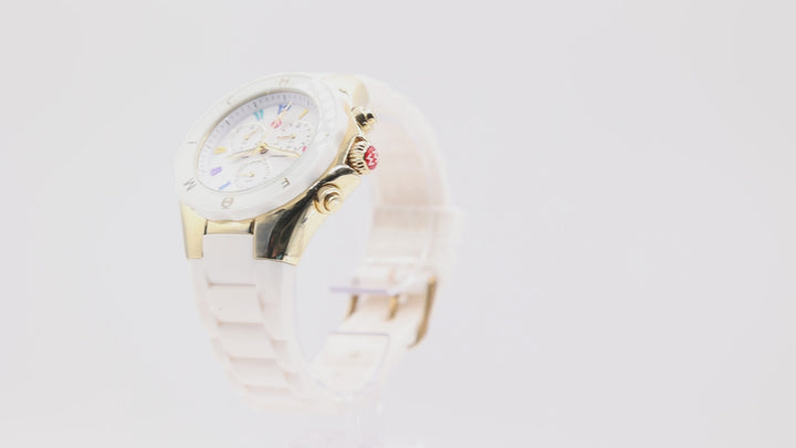 Michelle Colorful Numbers with White Silicone Band