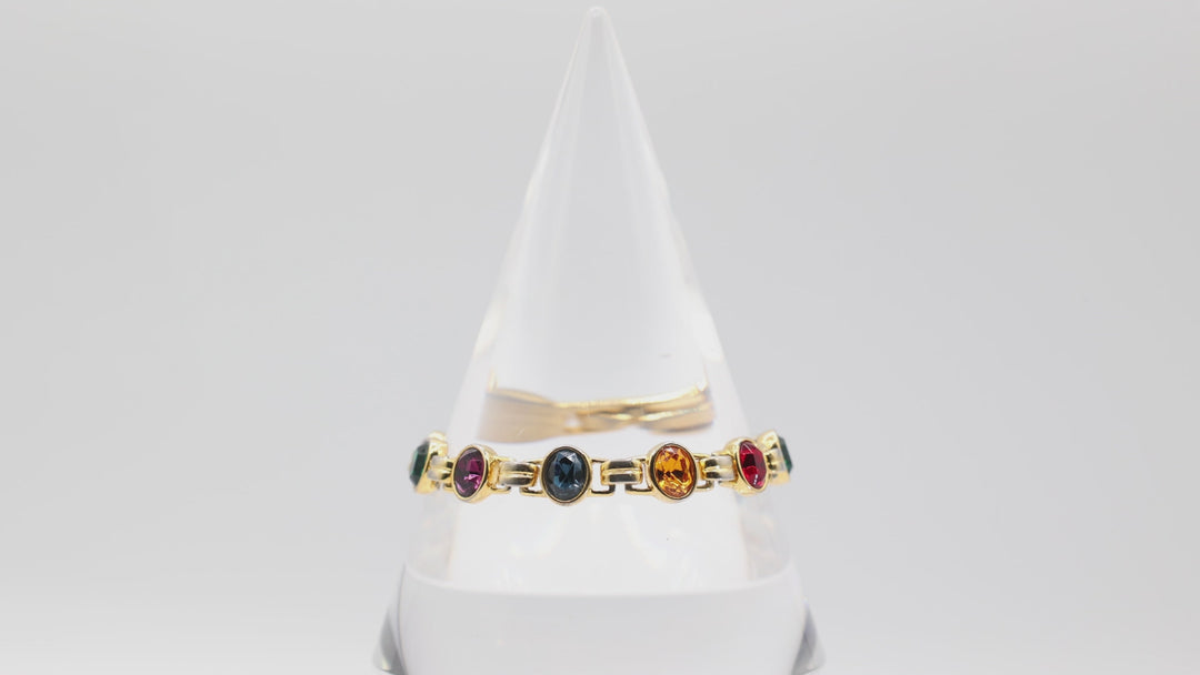 Costume Gold Tone Multicolored Crystal Bracelet