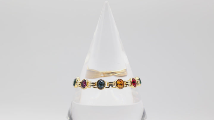 Costume Gold Tone Multicolored Crystal Bracelet