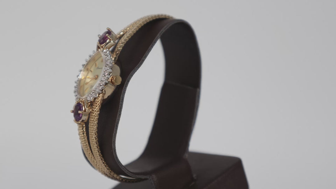 Armitron Deauville Quartz Amethyst Diamond Accented Watch