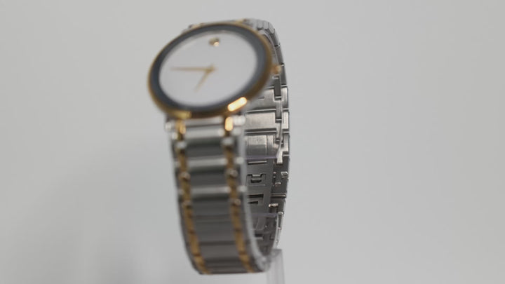 Movado 246853 Swiss Quartz Stainless Steel & Gold Tone Watch