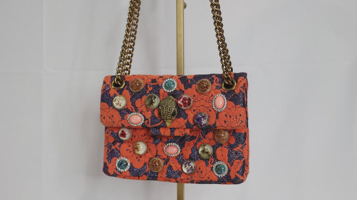 Kurt Geiger London Mini Kensington Embellished Jacquard Shoulder Bag