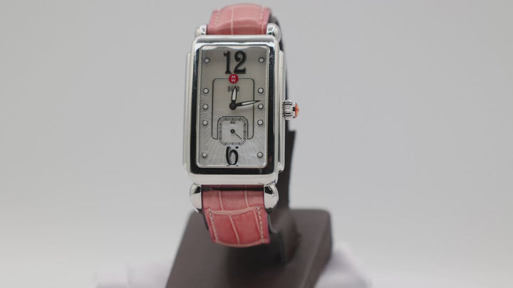 Michele Deco 16 Watch Mother of Pearl and Pink Alligator Strap