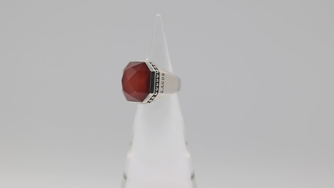 Lagos Caviar 18K Gold And Sterling Silver Carnelian Ring