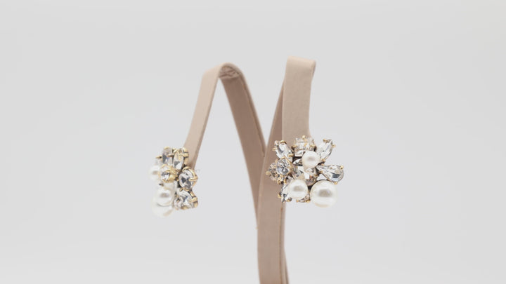 J. Crew Pearl and Crystal Cluster Stud Earrings for Women