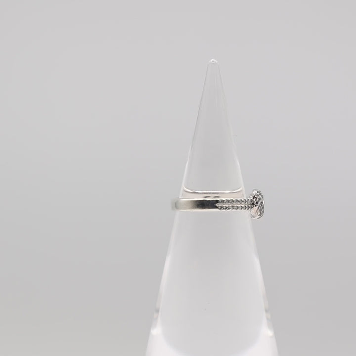 925 Sterling Silver Shimmering Pandora knot Ring Size- 8